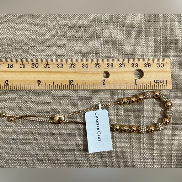 Pavé & Imitation Pearl Slider Bracelet 2 pcs - Picture 8 of 8